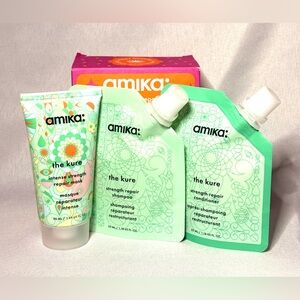Amika the kure Strength Repair Trial Set Shampoo Conditioner Mask Damaged Hair